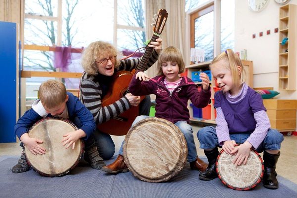 Foto van muziekonderwijs bij Visio