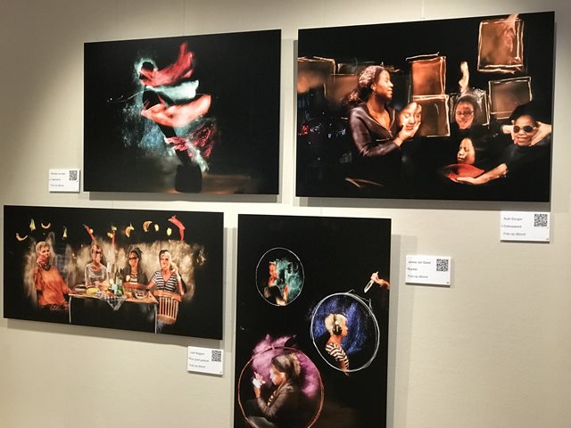 Vier beelden die op de expositie te zien zijn