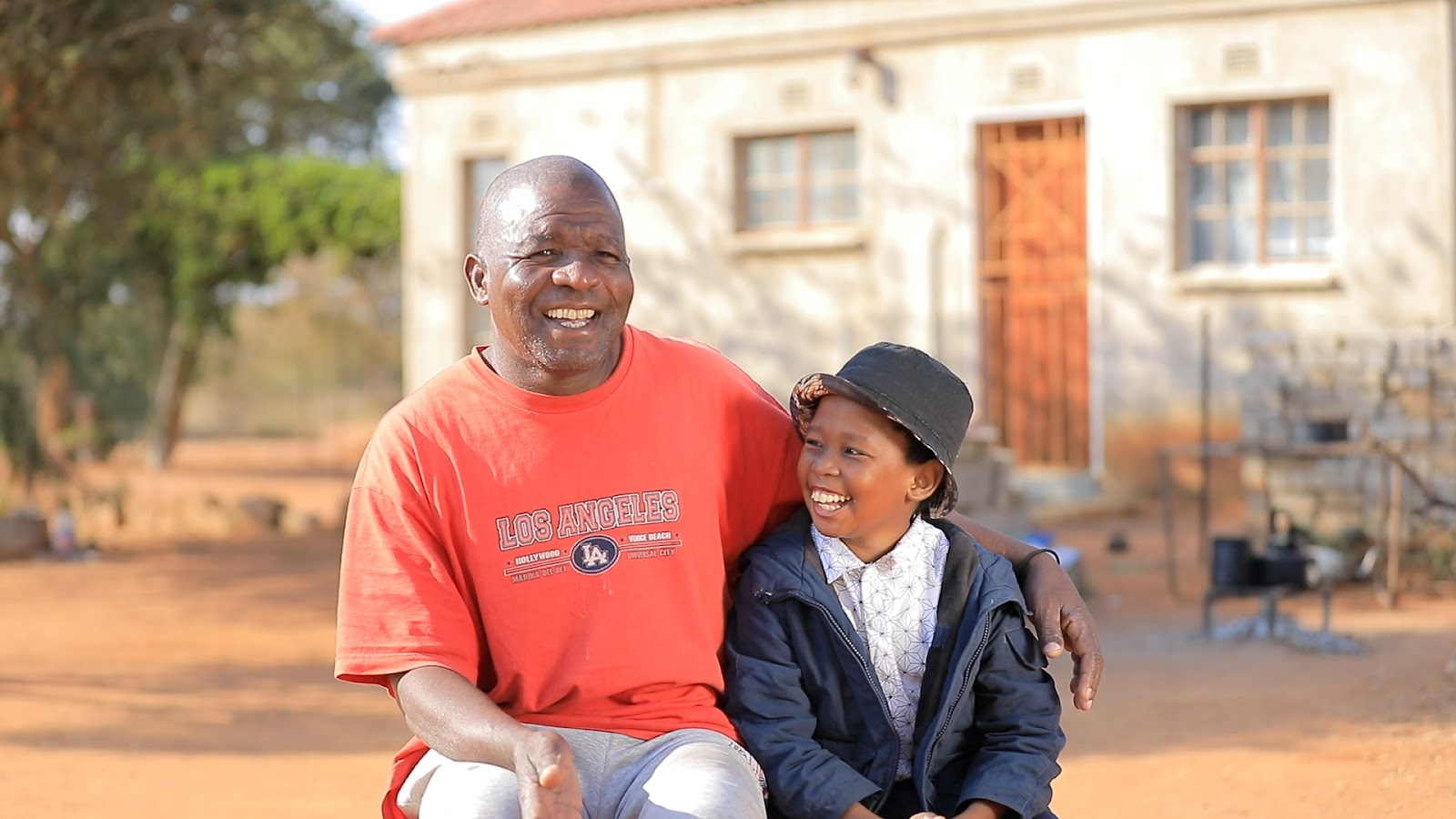 Man and boy in Botswana