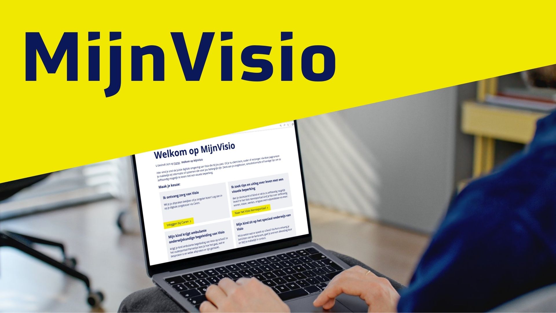Afbeelding van MijnVisio scherm op laptop