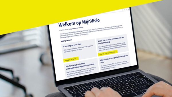Visio MijnVisio Afbeelding van MijnVisio scherm op laptop