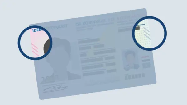 Illustratie van de vernieuwde ID-kaart waarbij de voelbare strepen uitgelicht zijn Illustratie van de vernieuwde ID-kaart waarbij de voelbare strepen uitgelicht zijn