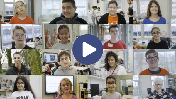 Een collage van de diverse leerlingen van de Visio-school in Amsterdam. Een collage van de diverse leerlingen van de Visio-school in Amsterdam.