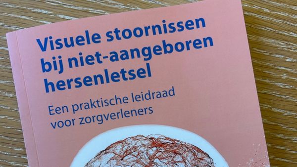 Afbeelding van het boek "Visuele stoornissen bij niet-aangeboren Hersenletsel". Op de voorkant staat een dwarsdoorsnede van een hoofd, met een mist voor de ogen en door een deel van het brein. Afbeelding van het boek "Visuele stoornissen bij niet-aangeboren Hersenletsel". Op de voorkant staat een dwarsdoorsnede van een hoofd, met een mist voor de ogen en door een deel van het brein.