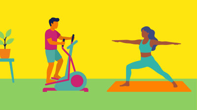 Illustratie thema april: bewegen en sport Illustratie thema april: bewegen en sport