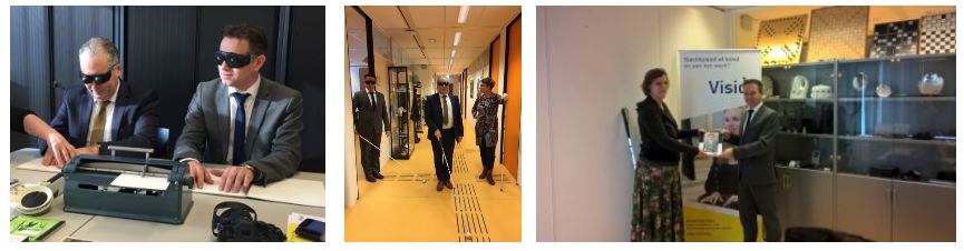 Collage van foto's van het bezoek van Jo-Annes en Van der Reest aan Visio Goes Collage van foto's van het bezoek van Jo-Annes en Van der Reest aan Visio Goes