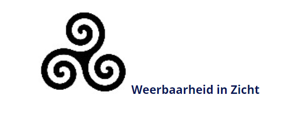 Logo Weerbaarheid in Zicht. Zwarte letters op witte ondergrond. Logo Weerbaarheid in Zicht