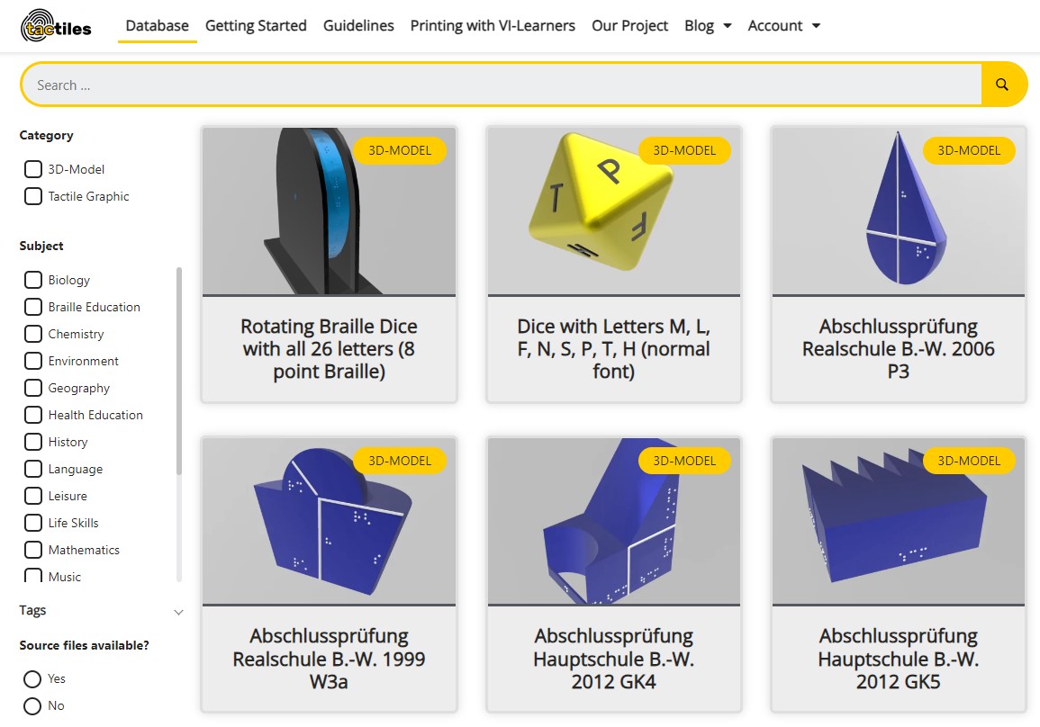 Screenshot tactiles.eu Screenshot tactiles.eu
