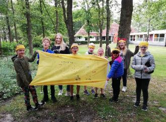Team geel tijdens de revalidatieweek voor kinderen van 7 tot 15 jaar